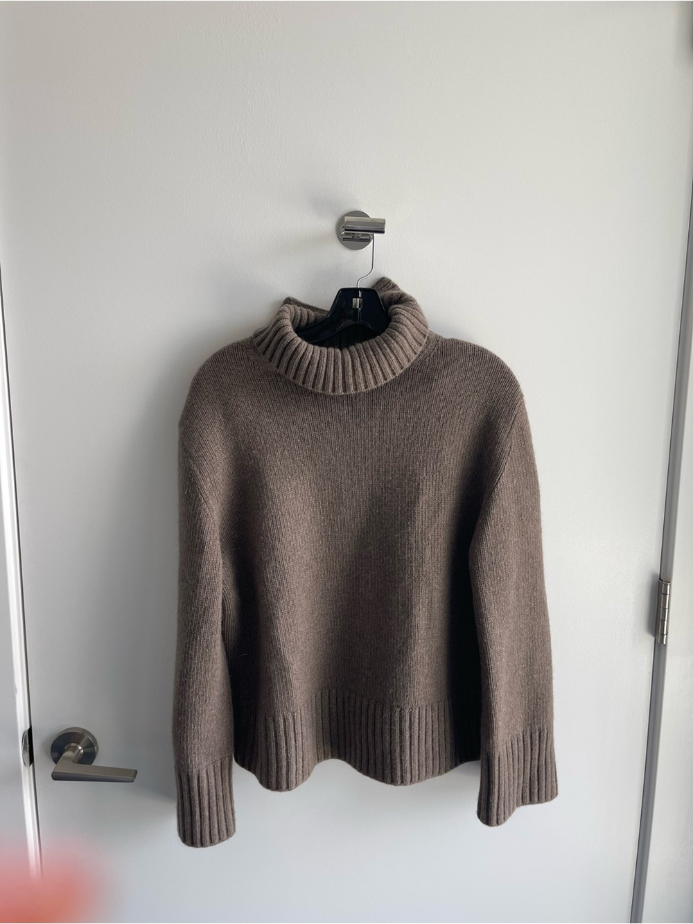 & Other Stories wool blend high neck jumper in taupe turtleneck - Picture 2 of 8
